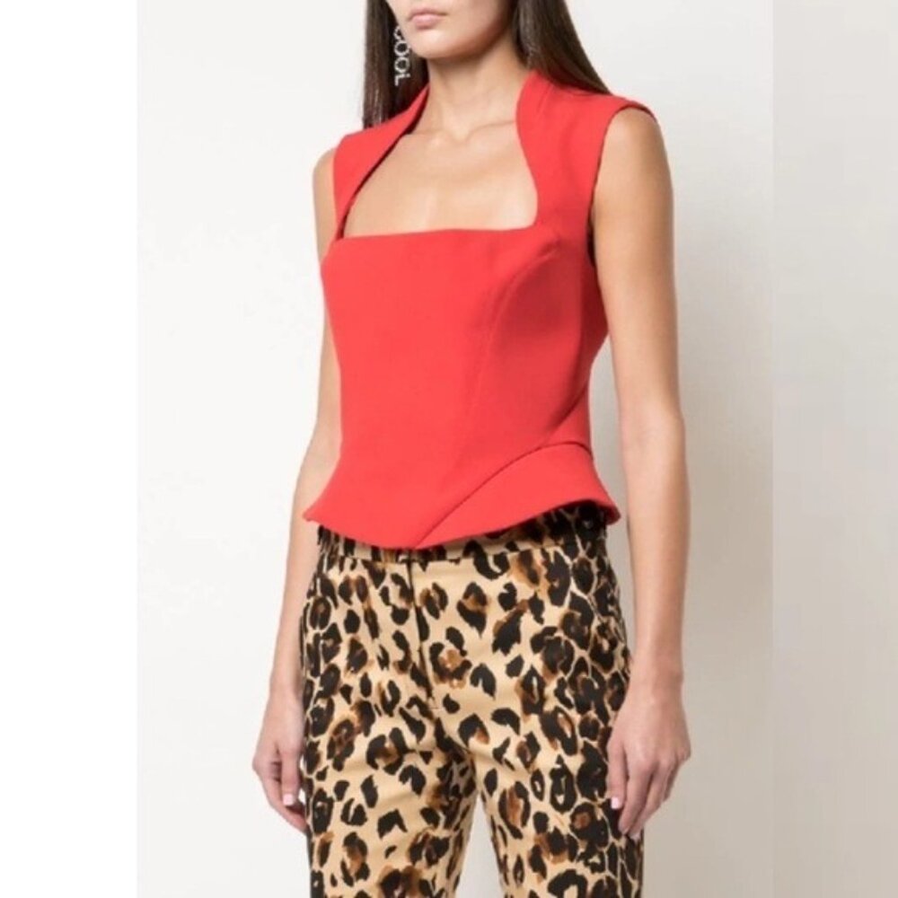 Mugler || Corset Top In Red‎ 38 NWT